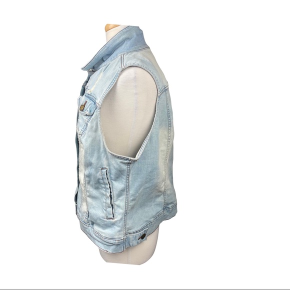 LOVE & LEGENDS Sleeveless Denim Jacket Size 14 - Picture 5 of 12